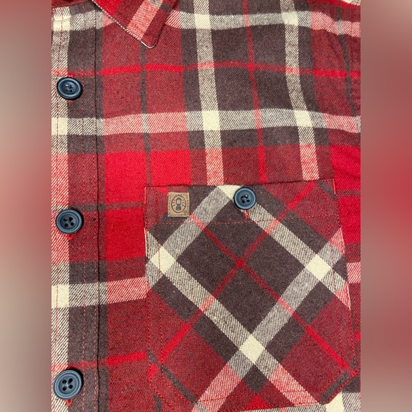 NWOT COLEMAN MENS LONG SLEEVE FLANNEL SHIRT SIZE MEDIUM IN RED/BROWN - Picture 3 of 6